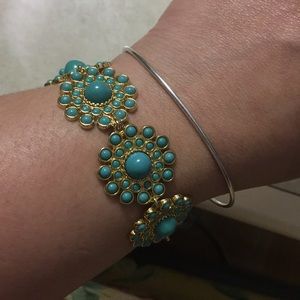 Premier Designs Gold & Turquoise Bracelet